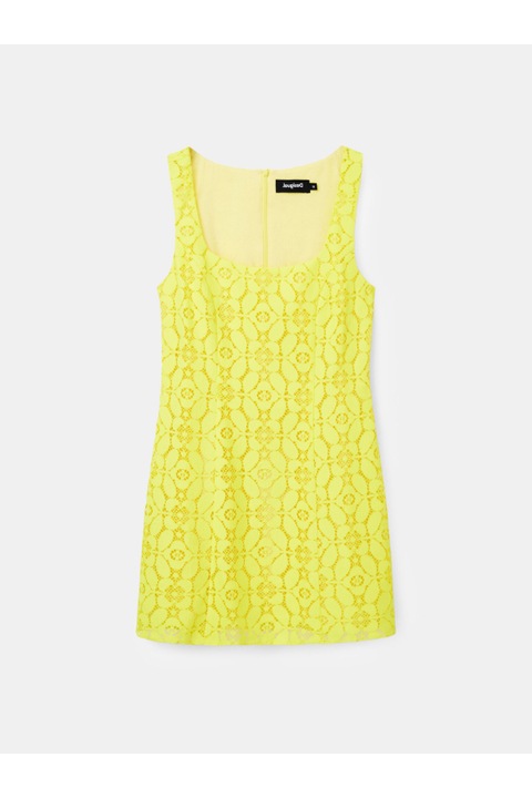 Дамска рокля, Desigual, 303101299, Полиестер, Жълт