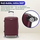 Troler mare extensibil Quasar & Co.®, 77x49x31-36cm, bagaj de cala, troller avion cu fermoar antifurt, cifru, maner telescopic, geamantan cu 4 roti duble silentioase 360°, valiza ABS 2.8 mm, 2 compartimente cu buzunar, LINE, Visiniu