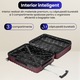 Troler mare extensibil Quasar & Co.®, 77x49x31-36cm, bagaj de cala, troller avion cu fermoar antifurt, cifru, maner telescopic, geamantan cu 4 roti duble silentioase 360°, valiza ABS 2.8 mm, 2 compartimente cu buzunar, LINE, Visiniu