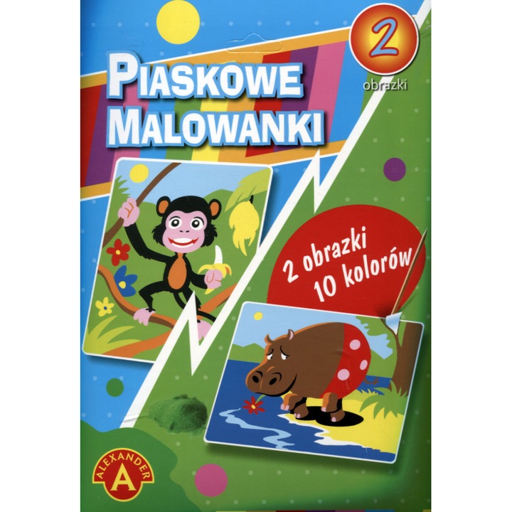 Színezőkönyv nisio-val, Alexandre-vel, majommal és vízilóval, többszínű, 6+