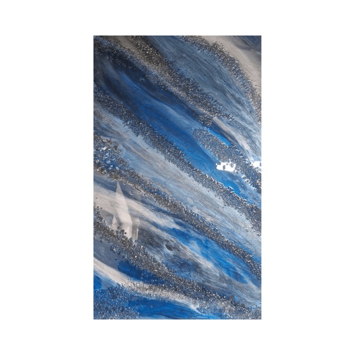 Tablou cu rasina Blue Sky, realizat manual, 114x63 cm, albastru