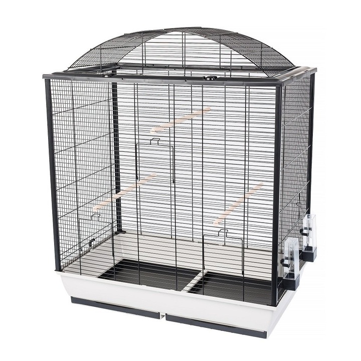 Colivie rotunjita pentru pasari INTERZOO Nicola 78 cm gri deschis