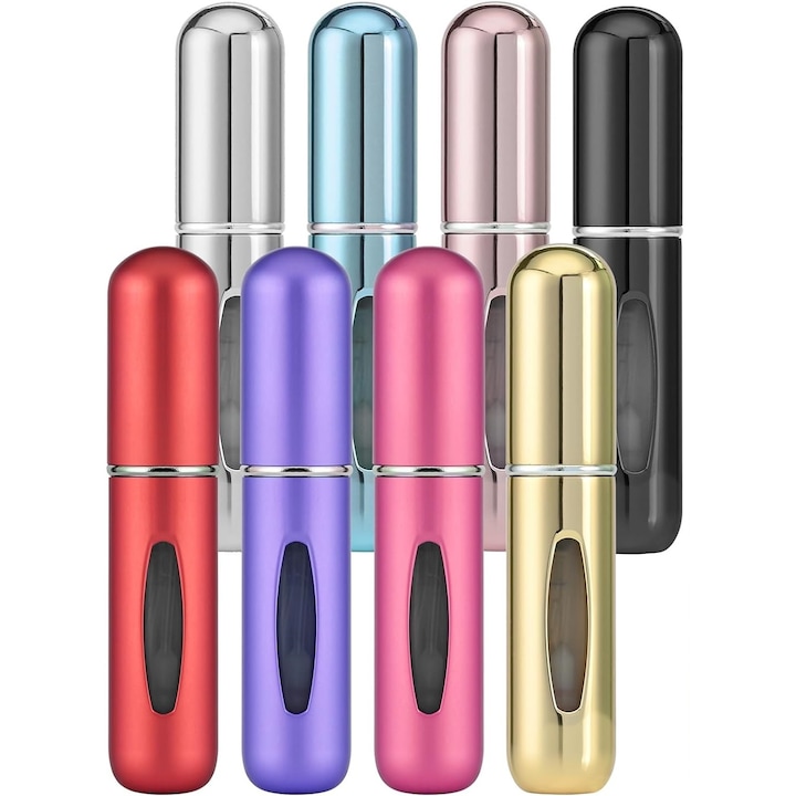 ZAXER spray flakon készlet, 8 db, parfüm adagoló, utazó, többszínű