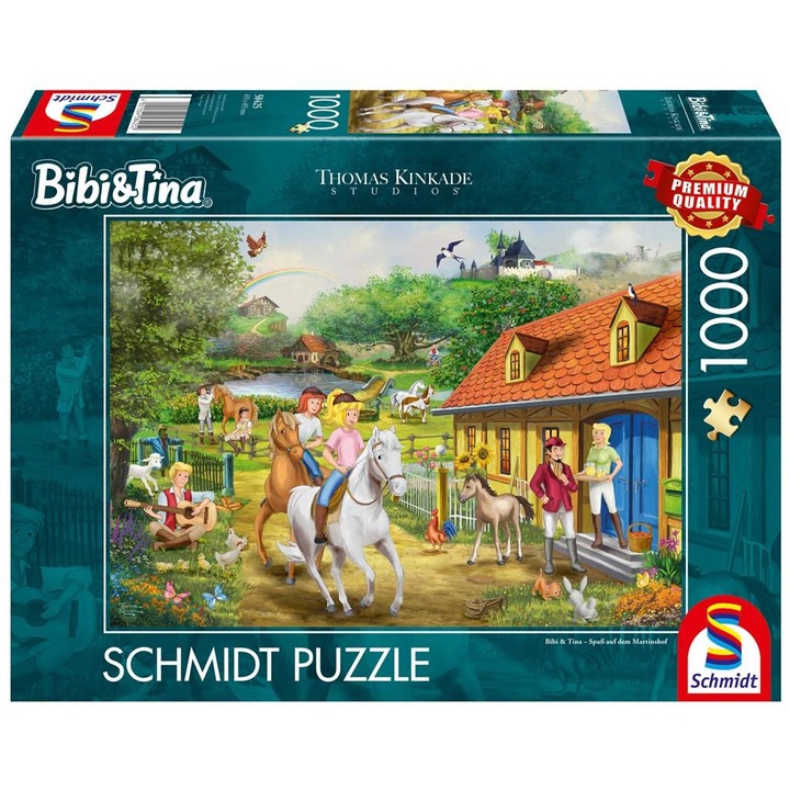 Пъзел, Schmidt, 1000 части, Модел Thomas Kinkade Bibi&Tina, Многоцветен