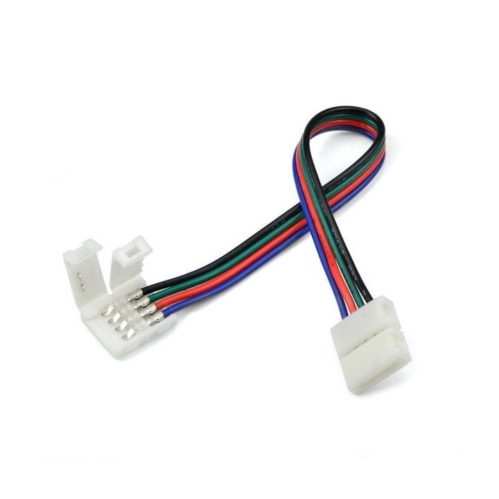 Conector inadire pentru banda RGB, cu 4 contacte, lungime 17 cm, Multicolor