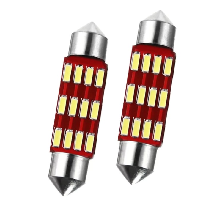 Set 2 Becuri auto LED 39mm, Canbus, 10W/set, 6000K, 12V, 12LED, BZRSH