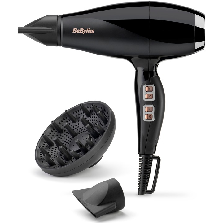 Uscator de par Babyliss Air Power Pro 6716DE, 2300 w, ionizare, 3 trepte, 2 viteze, negru