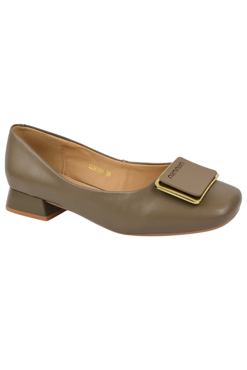 Pantofi casual, dama, FORMAZIONE, 1236188 verde, piele naturala, cu toc, Verde