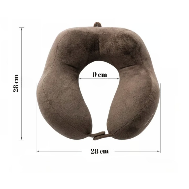 Пътна възглавница за врат, памук, 4 възглавници, регулируема, кафява