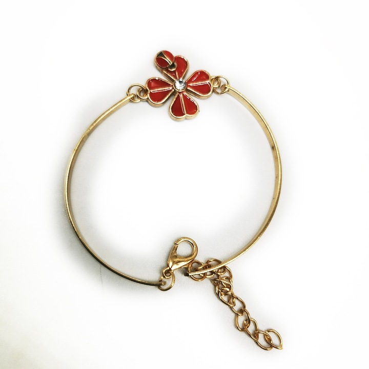 Martisor Bratara Norocoasa cuTrifoi, metalica, reglabila, Colectia VisionXXI