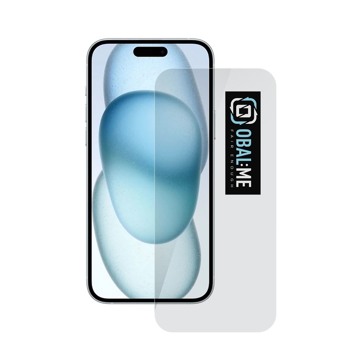 Фолио от стъкло OBAL:ME, 2.5D съвместимо с Apple 15 Plus, Прозрачно