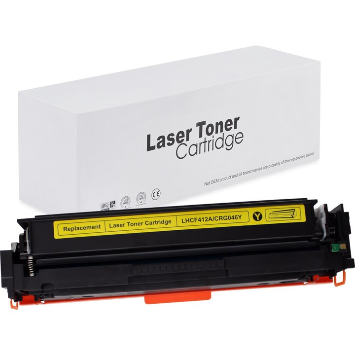 Cartus toner compatibil HP CF412A / CRG046 / 410A Y galben (yellow), HP Color Laserjet Pro M452, Pro M452dn, Pro M452dw, Pro M452nw, Pro MFP M377dw, Pro MFP M477fdn, Pro MFP M477fdw, Pro MFP M477fnw, Pro MFP M377fdw, Pro MFP M377fnw, 2300 pagini