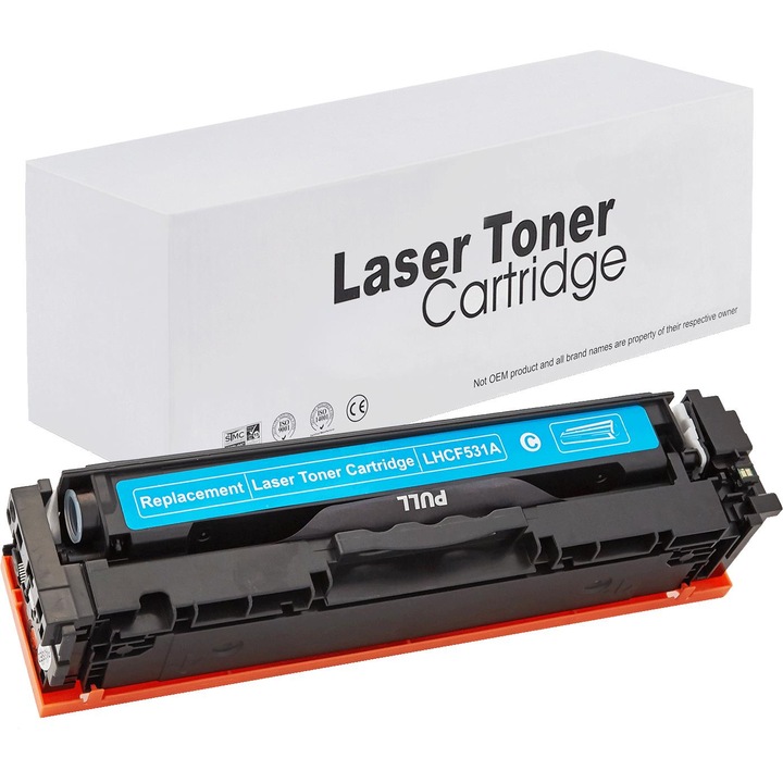 Cartus toner compatibil HP CF531A / 205A albastru (cyan), HP COLOR LASERJET PRO MFP M180N, MFP M180NW, MFP M181FW, 900 pagini