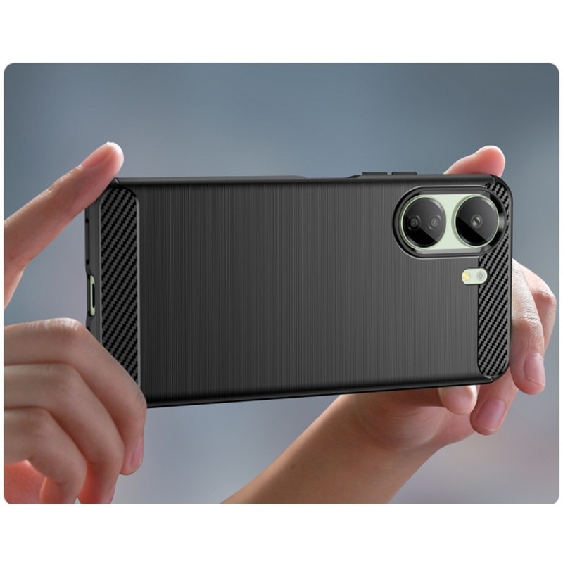 Husa Spate Upzz Carbon Pro, Compatibila Cu Xiaomi Redmi 13C 4G, Silicon, Negru