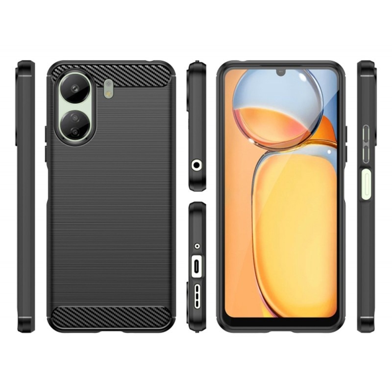 Husa Spate Upzz Carbon Pro, Compatibila Cu Xiaomi Redmi 13C 4G, Silicon, Negru