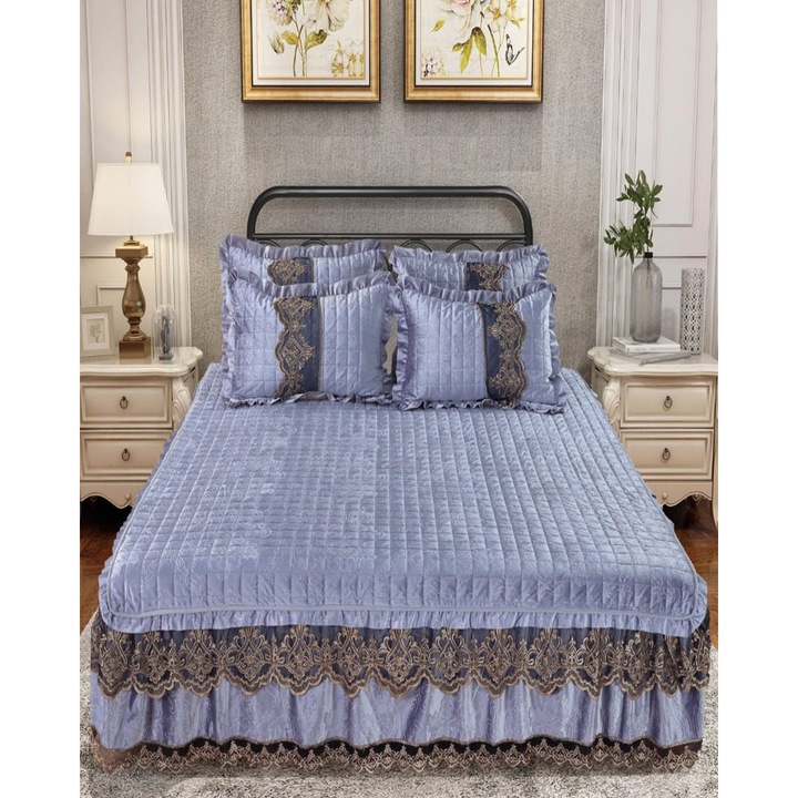 Комплект покривки за легло 2 лица, кадифе, 3 части, Royal, CCC-81