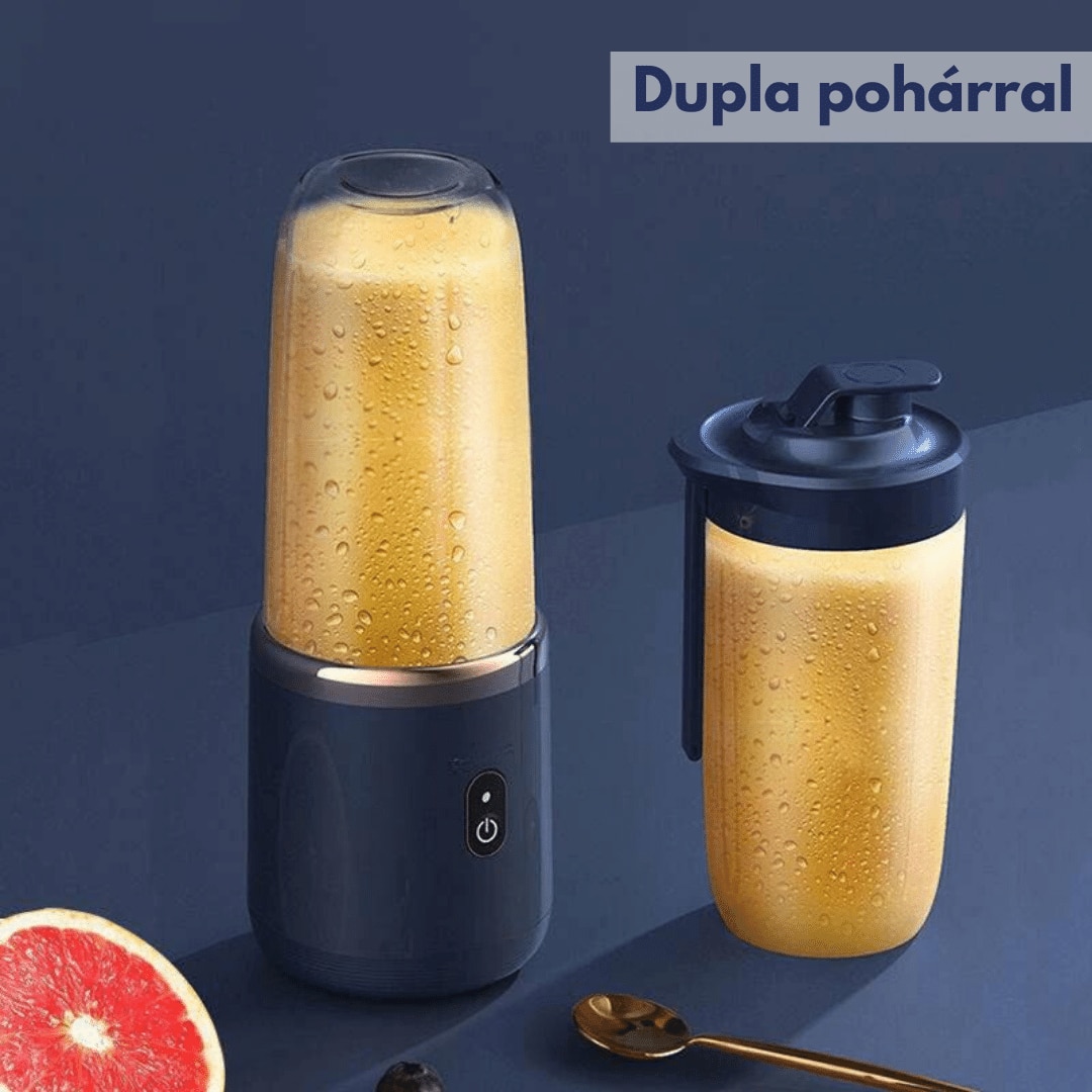 Vezeték nélküli mini turmix, dupla pohárral - Kék - eMAG.hu