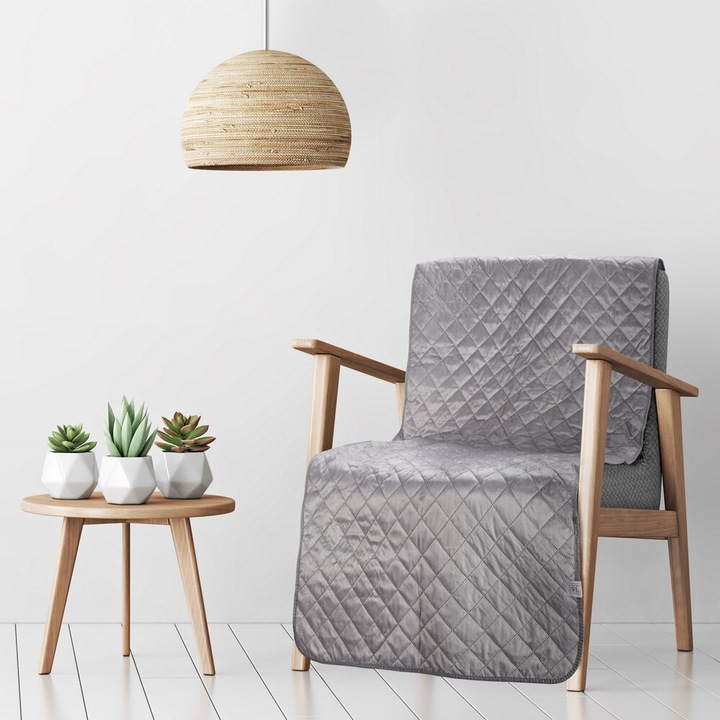 Кувертюра LUIZ-5 70x160 Design91 капитонирано сребристо