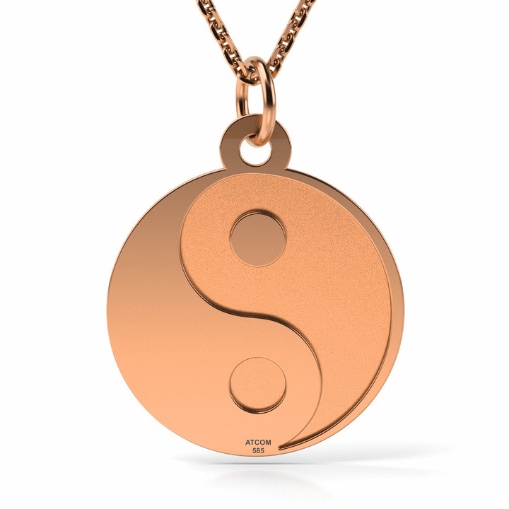 Colier din aur roz model Yin si Yang