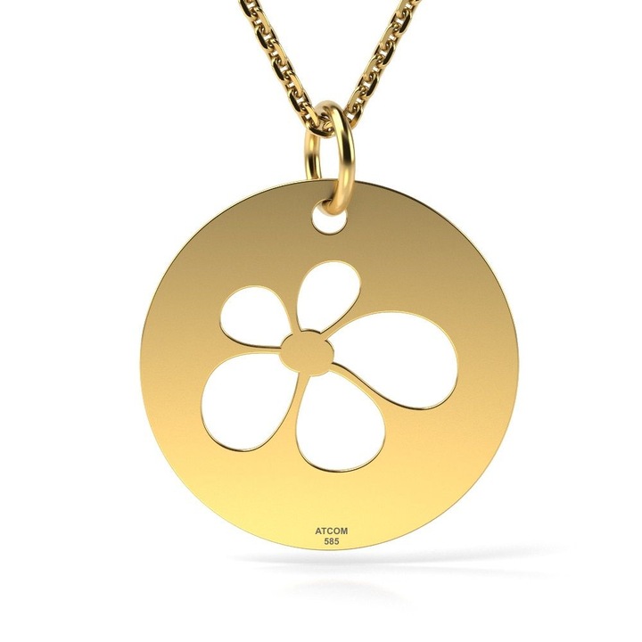 Colier din aur galben model Petale de trandafir