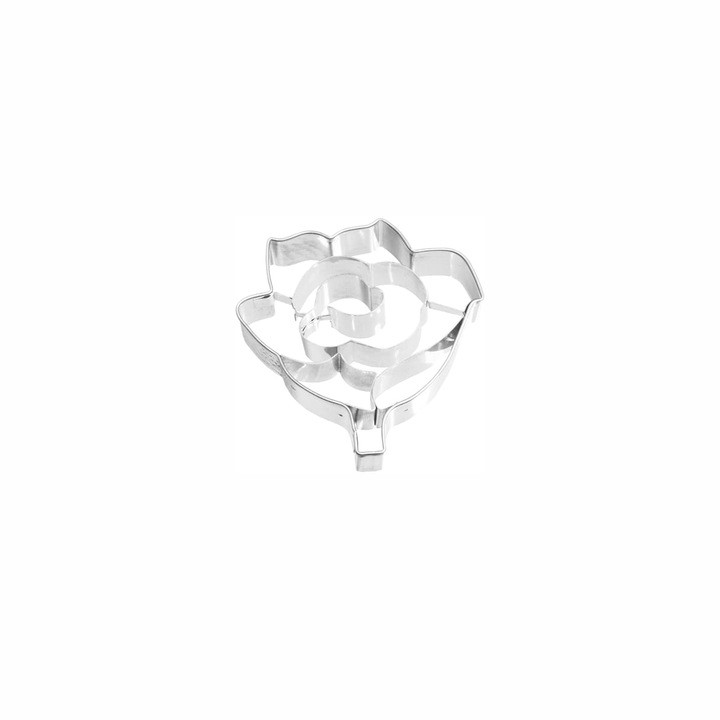 Forma pentru biscuiti, Birkmann, Trandafir, Argintiu