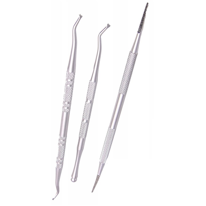 Set Pentru Unghii Incarnate, Include Sonda Podologica Pentru Pedichiura, 3 Piese Esentiale, Ajuta La Corectarea Si Tratarea Unghiilor, Instrumente Din Otel Inoxidabil, Uz Profesional Sau Acasa