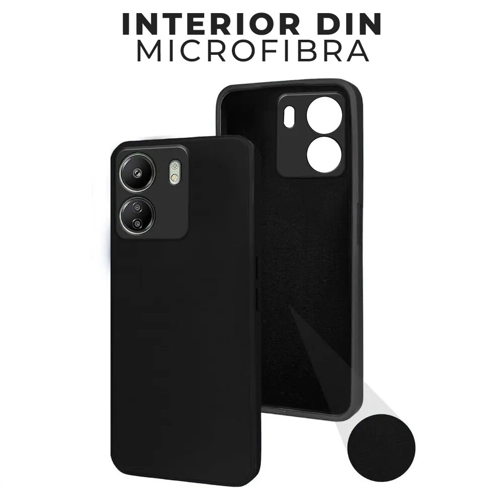 Husa pentru Xiaomi Redmi 13C DaDen Silicon Soft, Ultra Slim, Protectie sporita, Interior de microfibra, Calitate premium, Negru