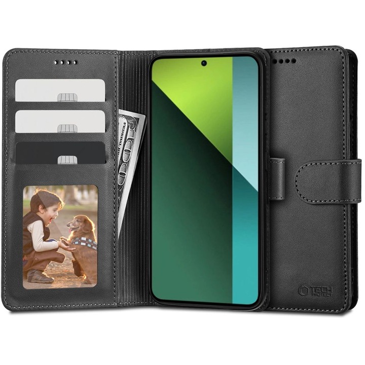 Husa pentru Xiaomi Poco X6 / Note 13 Pro 5G, Wallet, Xtreme Armor, U1474, Neagra