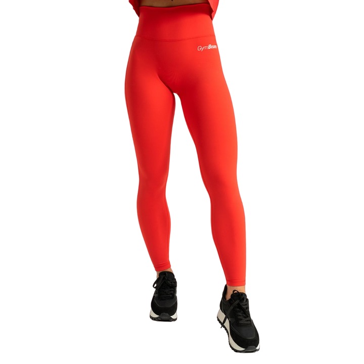 Colanti pentru femei High-waist Limitless Hot Red, GymBeam