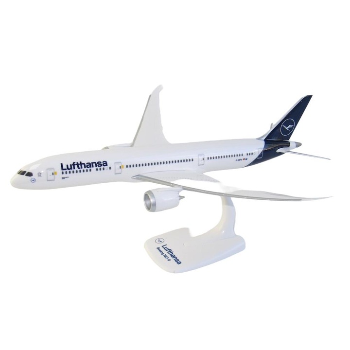Macheta avion, PPC Holland, Model BOEING B787-9 LUFTHANSA, Plastic, 1:200, Alb/Albastru