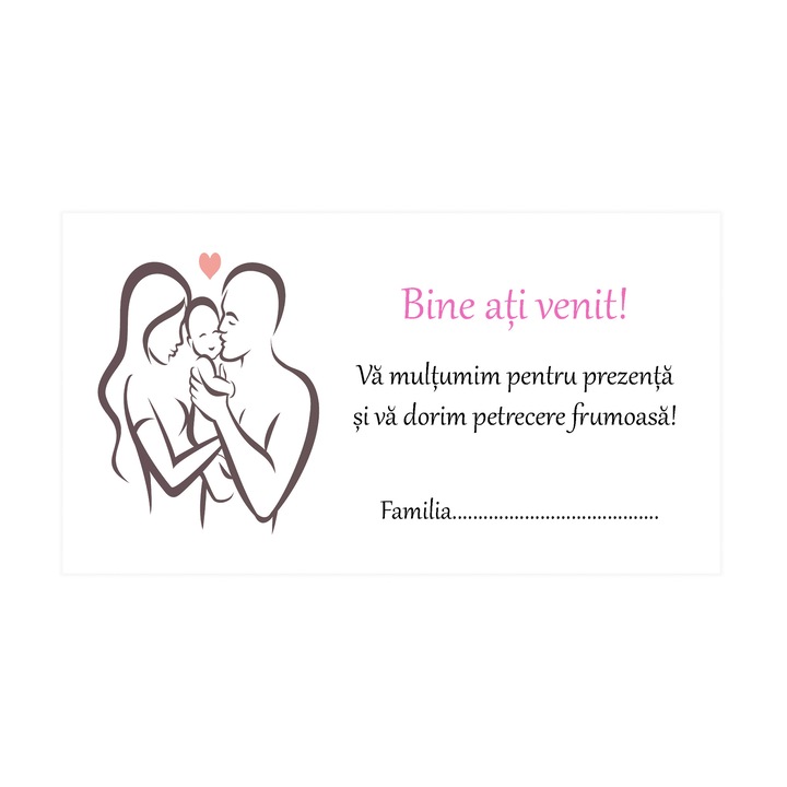 Plic Bani Botez si Nunta Familie Roz