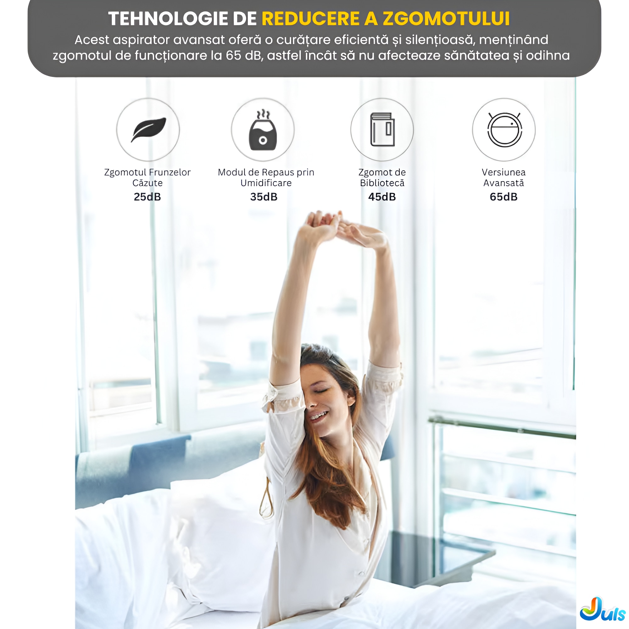 Robot aspirator automat wireless cu control Tuya app