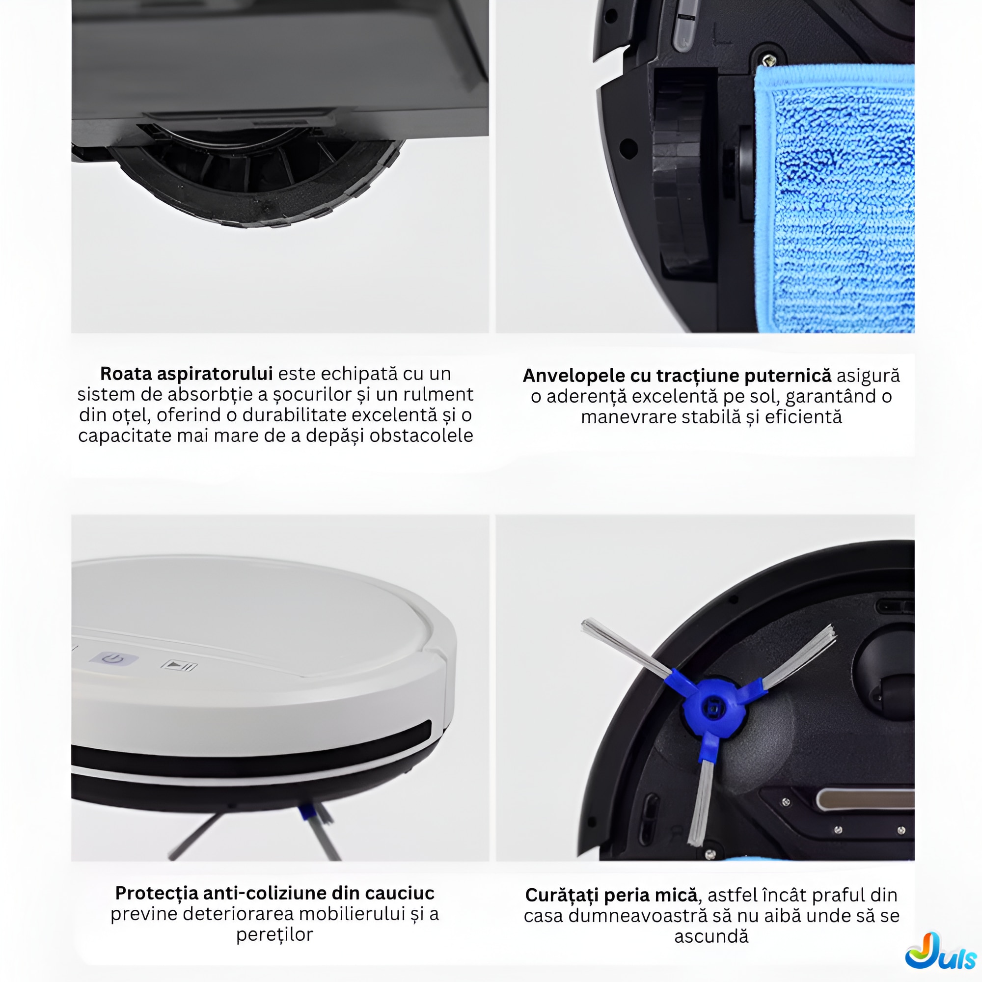 Robot aspirator automat wireless cu control Tuya app