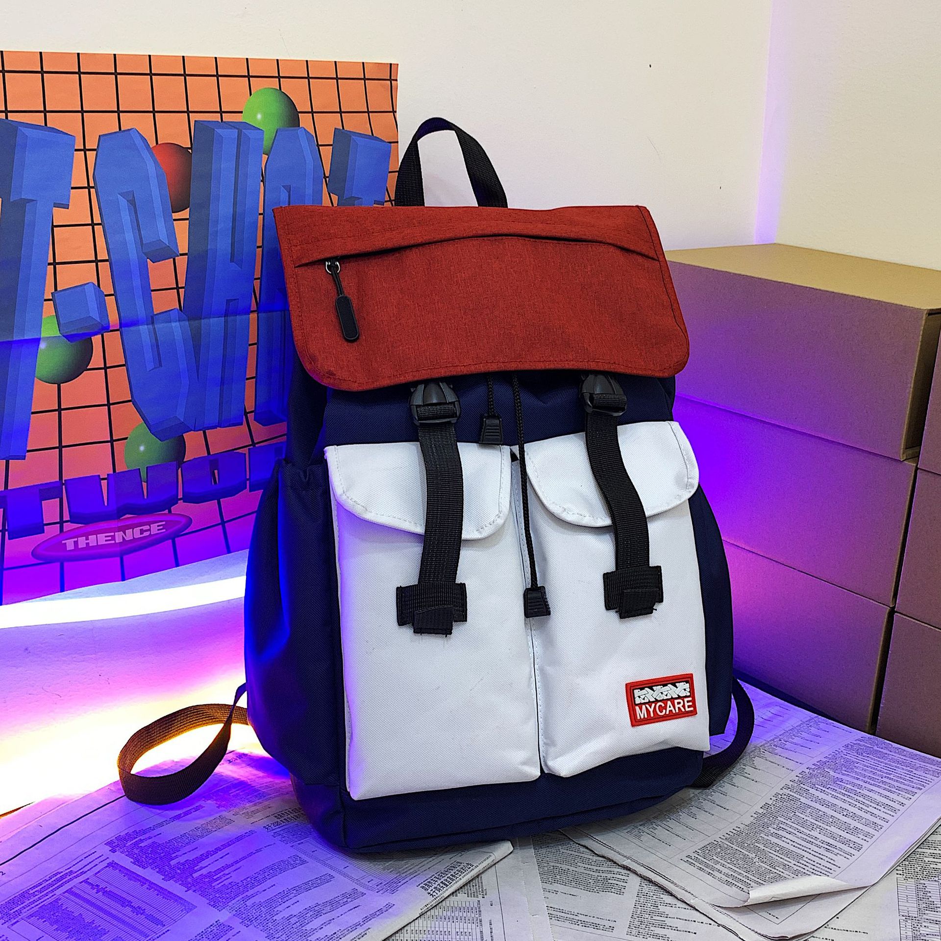 Rucsac laptop, Dollcini, Multifunctional, Multicolor