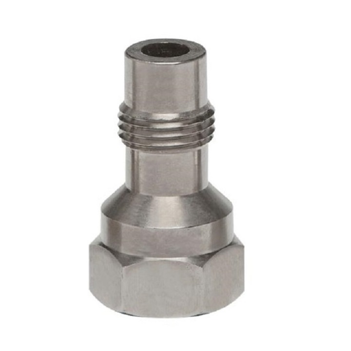 Adaptor pentru capac pistol vopsire Colad Hamach, placat cu nichel, din alama, argintiu