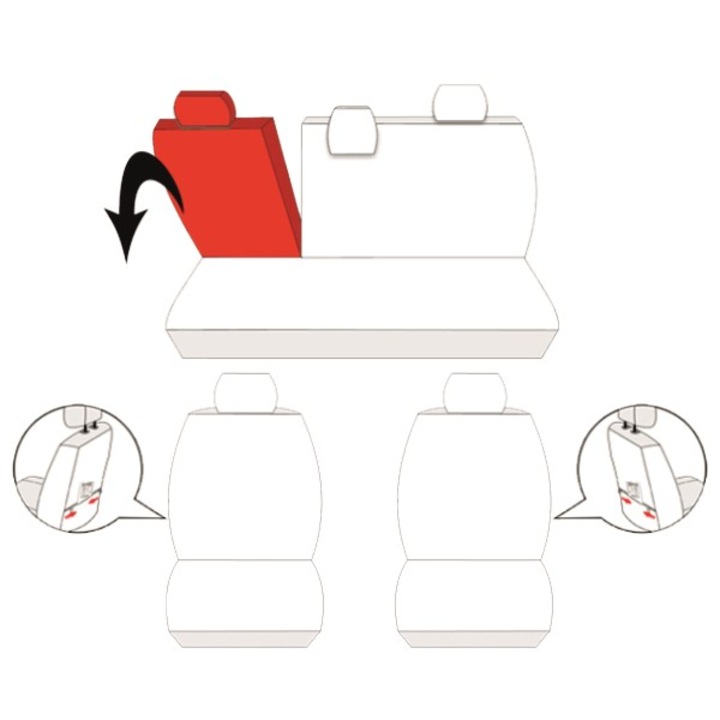 Huse pentru scaune auto, Auto Dekor, Compatibil cu Dacia Duster I 2010-2013, Catifea, Negru