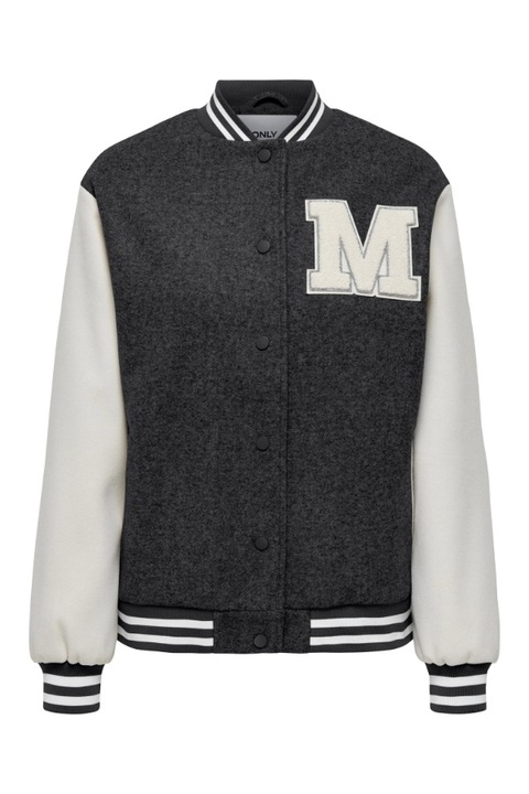 Дамско бомбър яке, ONLY, 302620807, Полиестер, Сив