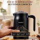 Aparat Pentru Spuma De Lapte 4 in 1 JustZEN® Cream, Spumare Cald si Rece, Ideal Pentru Latte, Ciocolata, Cappuccino, Frappe, Functie de Incalzire Lapte, Mentinere Temperatura, 300ml, Putere 500W