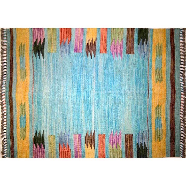 Covor kilim DERYA, Luxury Rugs, Lana, Multicolor, grosime 5 mm, 103x152 cm