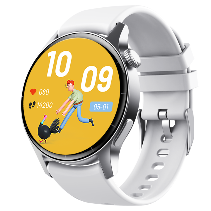 Nantaisun okosóra, 5.3 HD Bluetooth, 1.35" IPS LCD kijelző, AI Voice Assistant, bejövő hívások emlékeztetője, WhatsApp üzenetértesítés, zenelejátszás, ébresztőóra emlékeztető, pulzusszám/véroxigén monitorozás, fehér