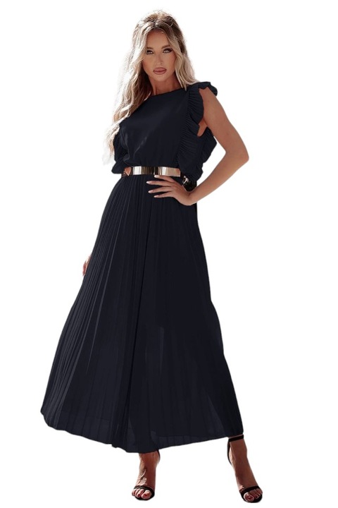 Rochie Dama Lunga din Voal Neagra cu curea masura universala s/m/l
