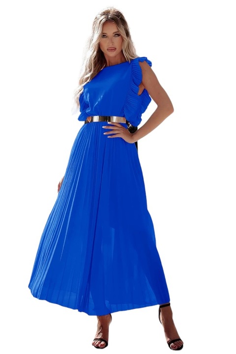 Rochie Dama Lunga din Albastru lila cu curea masura universala s/m/l