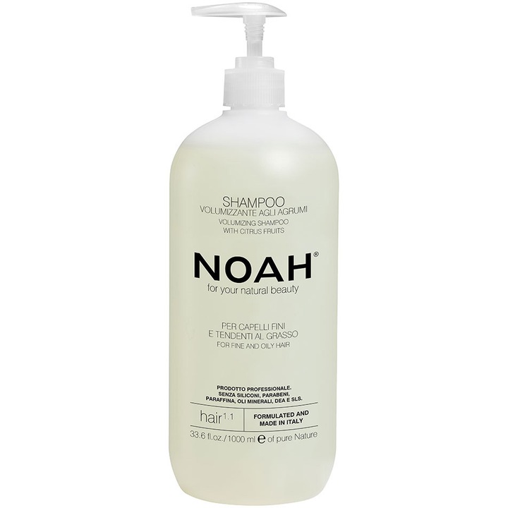 Sampon natural volumizant cu citrice pentru par fin si gras (1.1), Noah, 1000 ml