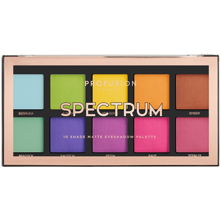 Spectrum, Paleta Farduri Vegane 10 Nuante, Profusion Cosmetics