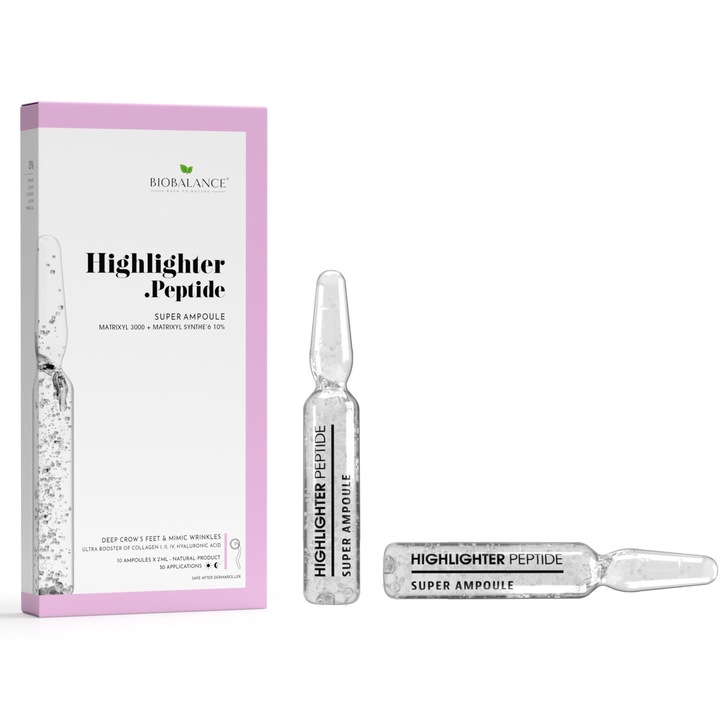 Ампули Bio Balance Highlighter Peptide, Концентрирани, За изразителни бръчки, С пептиди, 10 x 2 мл