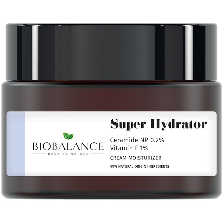 Super Hydrator Crema reparatoare intensiv hidratanta, cu Ceramide 0.2% + Vitamina F 1%, Bio Balance, 50 ml