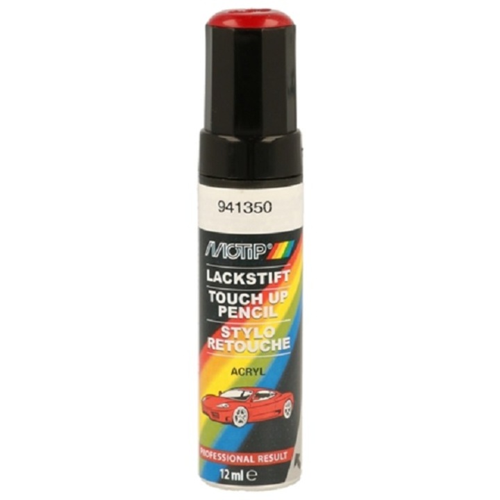 Marker vopsea retus auto Motip Acrylc, 12 ml, culoare rosu