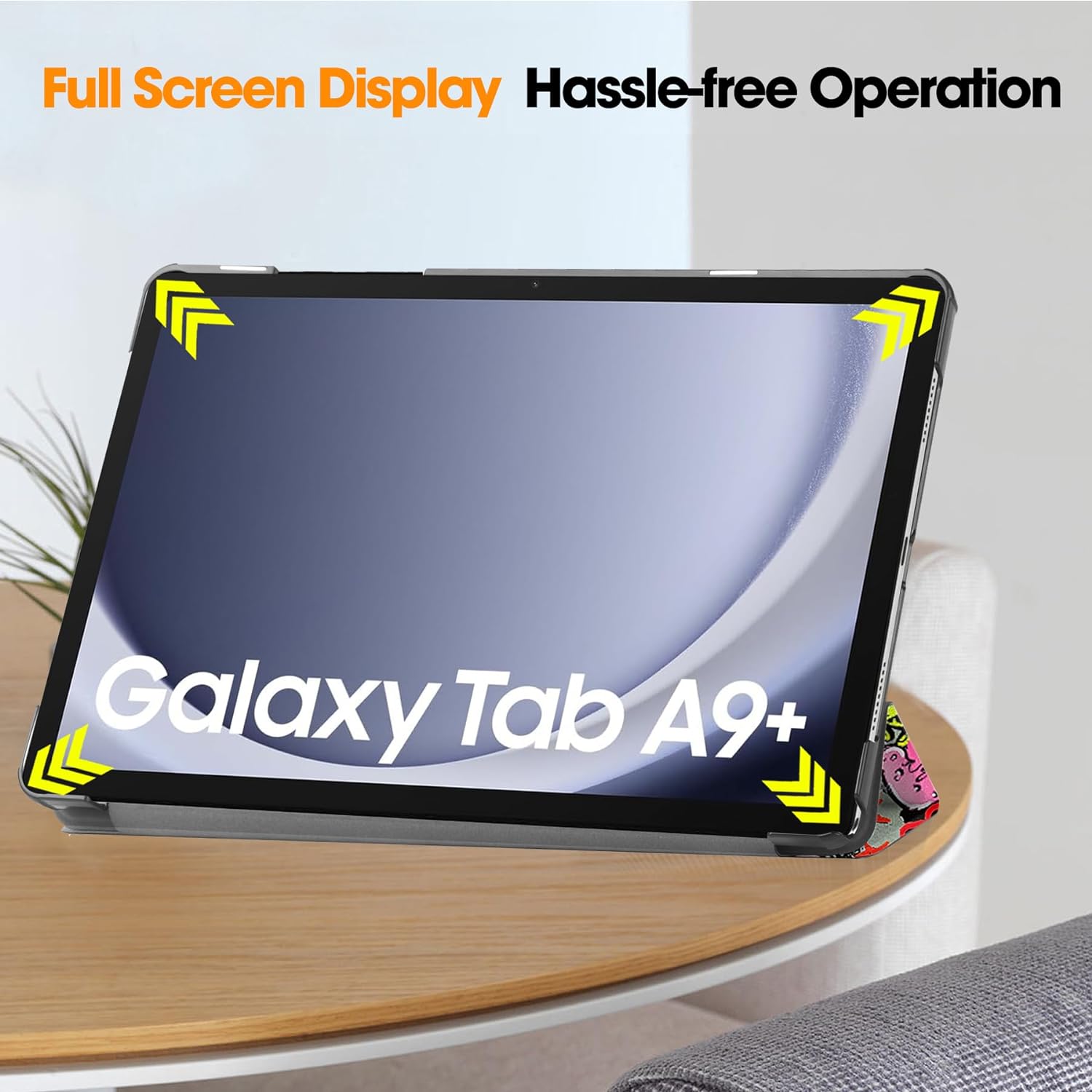 Husa pentru Samsung Galaxy Tab A11 Plus / A9+ Plus 11 inch UltraSlim de tip stand functie sleep/wake-up Aiyando, grafitti