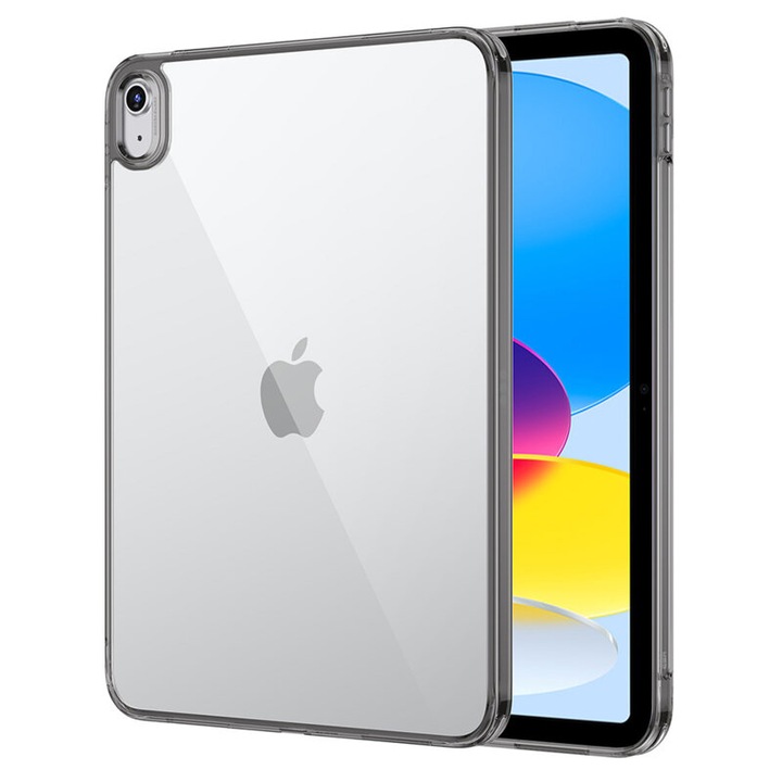 Tablet védőtok kompatibilis Apple iPad 10 2022 10,9" Classic Hybrid, fekete élekkel, TPU, fekete-átlátszó