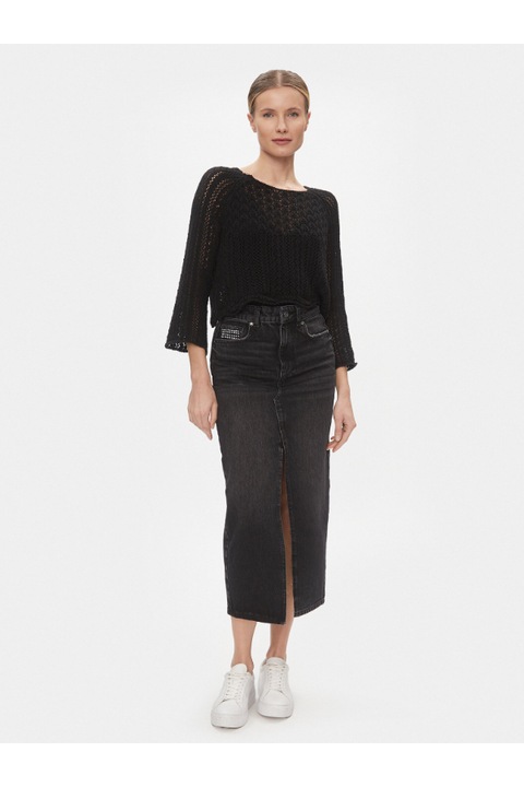 Női pulóver, CSAK, 303320454, Pamut, Fekete, Fekete